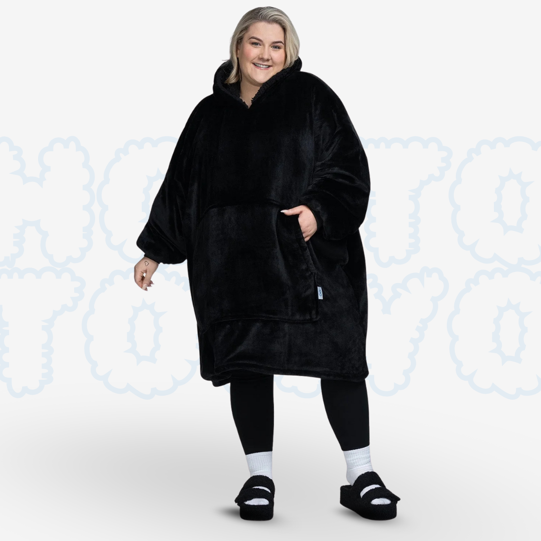 Hotto Tokyo™ ふわもこ着るブランケット・フード付き（ブラック）