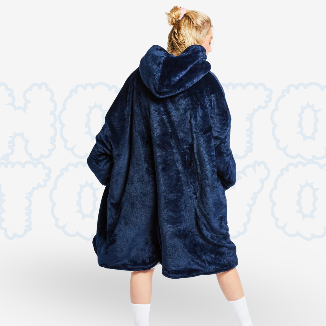 Hotto Tokyo™ ふわもこ着るブランケット・フード付き（ネイビー）