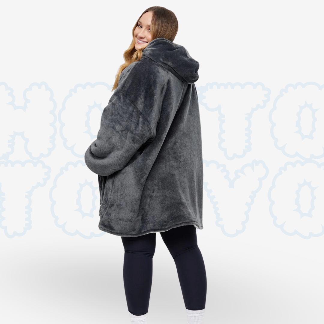 Hotto Tokyo™ ふわもこ着るブランケット・フード付き（グレー）