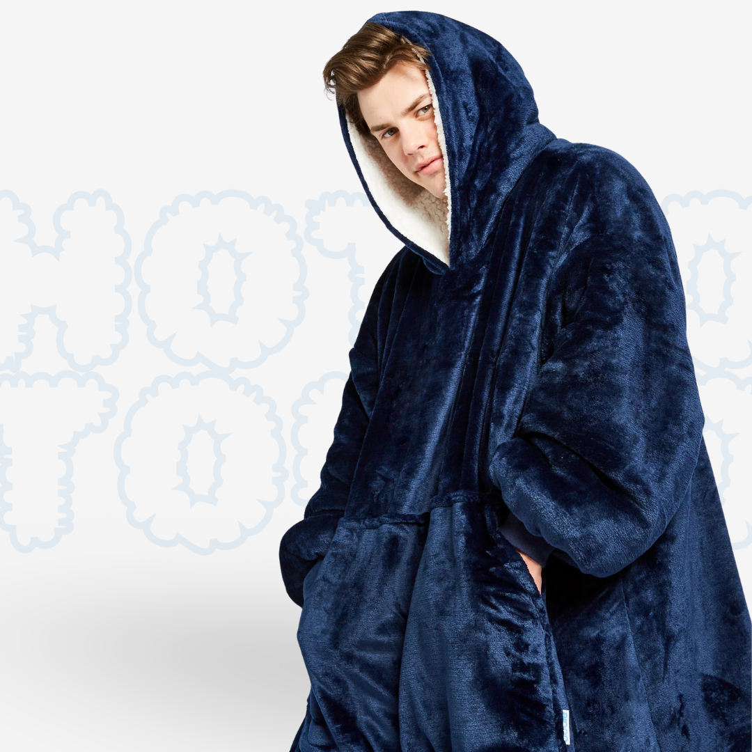 Hotto Tokyo™ ふわもこ着るブランケット・フード付き（ネイビー）