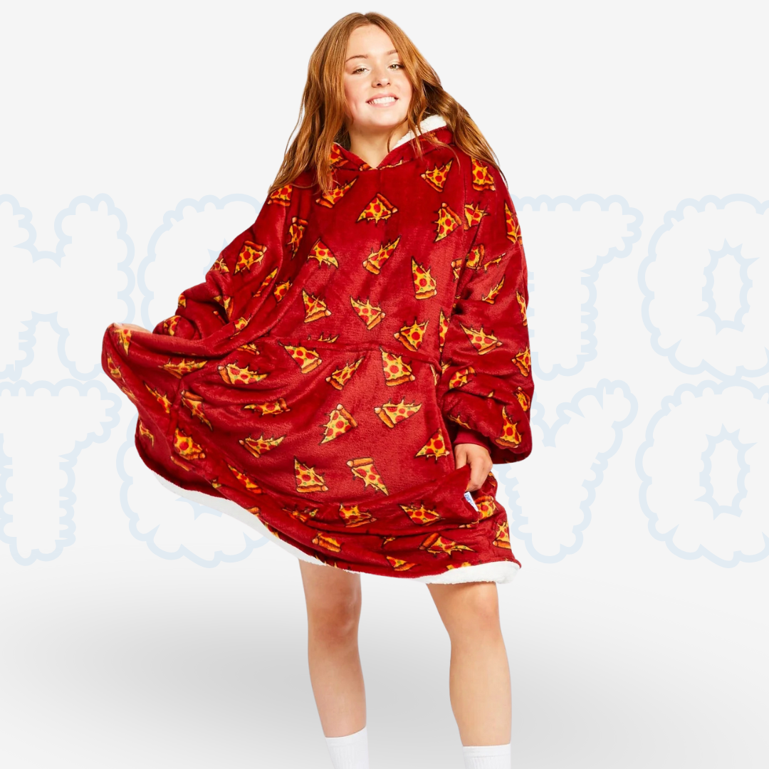 Hotto Tokyo™ ふわもこ着るブランケット・フード付き（ピザ）