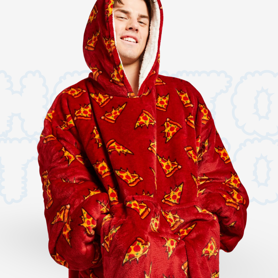 Hotto Tokyo™ ふわもこ着るブランケット・フード付き（ピザ）