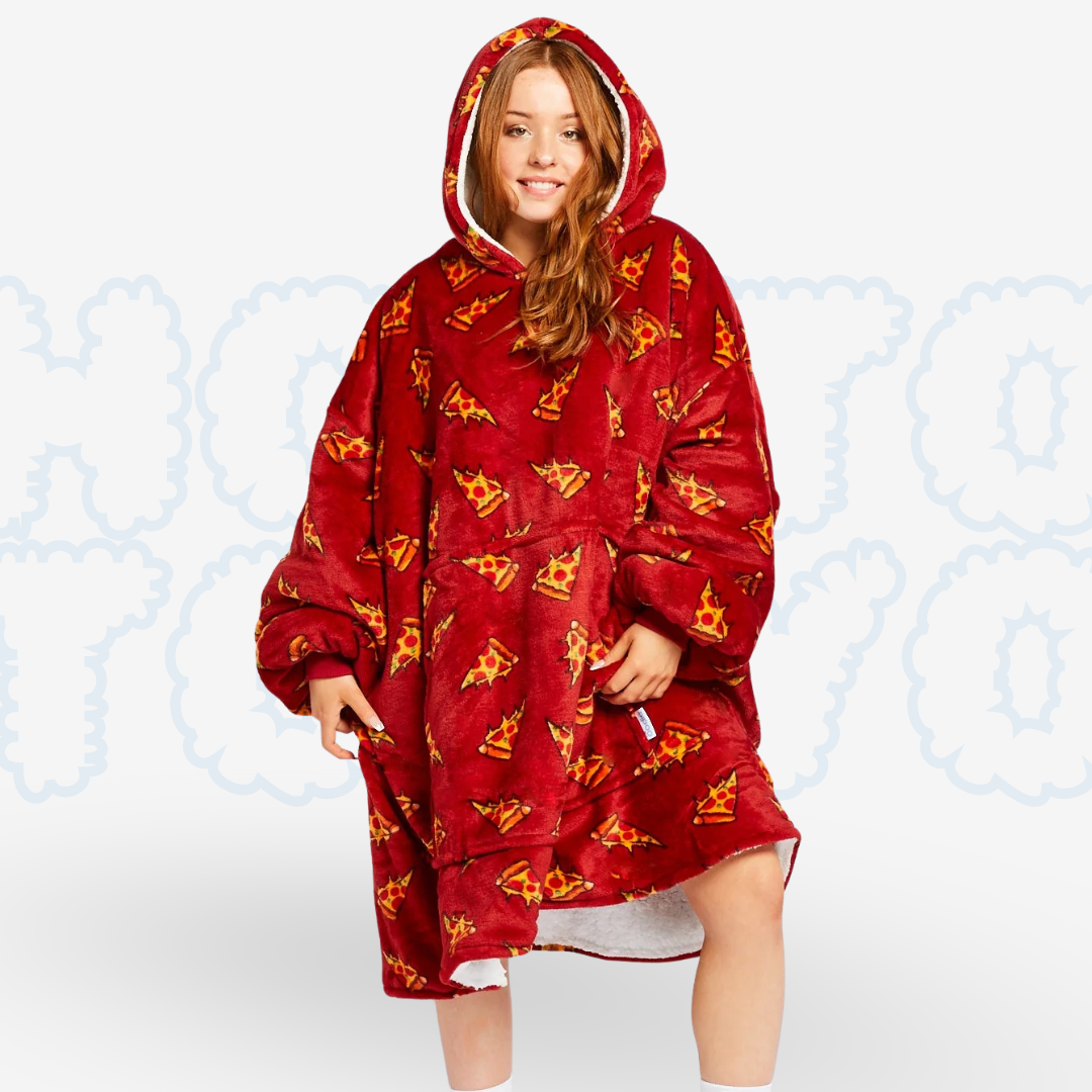 Hotto Tokyo™ ふわもこ着るブランケット・フード付き（ピザ）