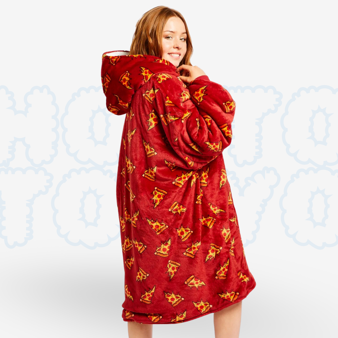 Hotto Tokyo™ ふわもこ着るブランケット・フード付き（ピザ）
