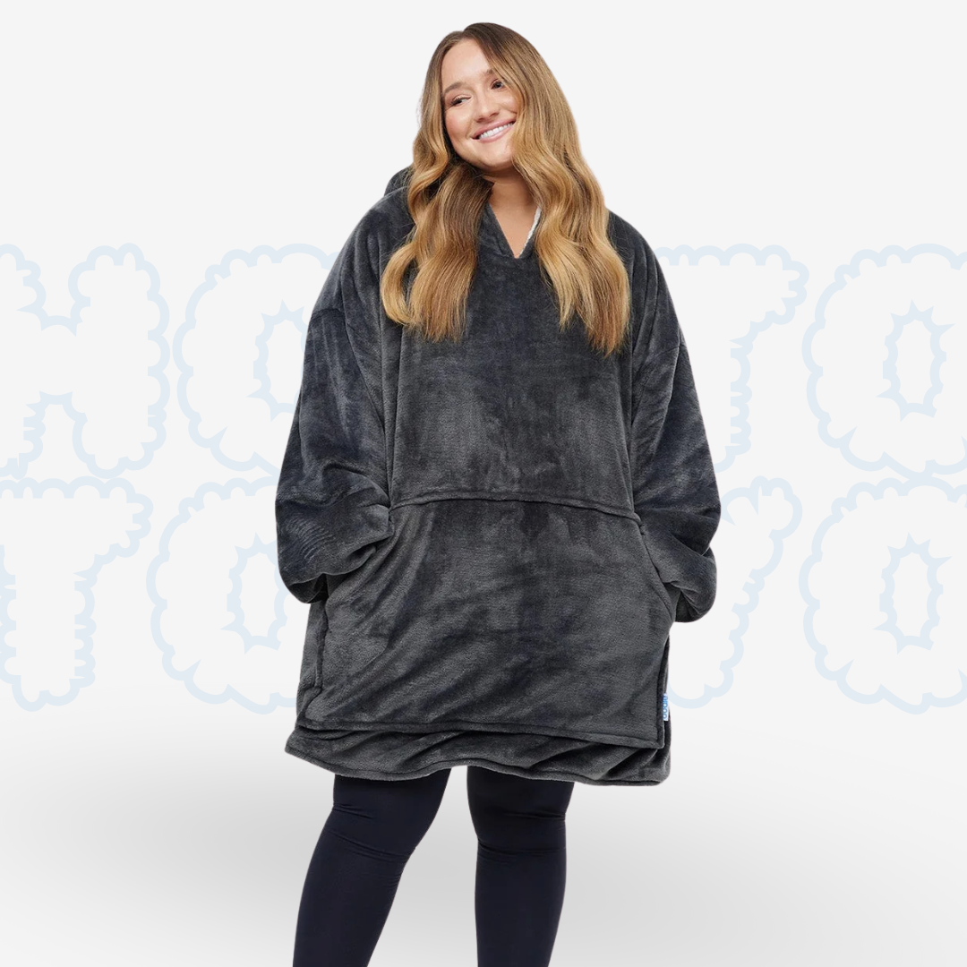 Hotto Tokyo™ ふわもこ着るブランケット・フード付き（グレー）